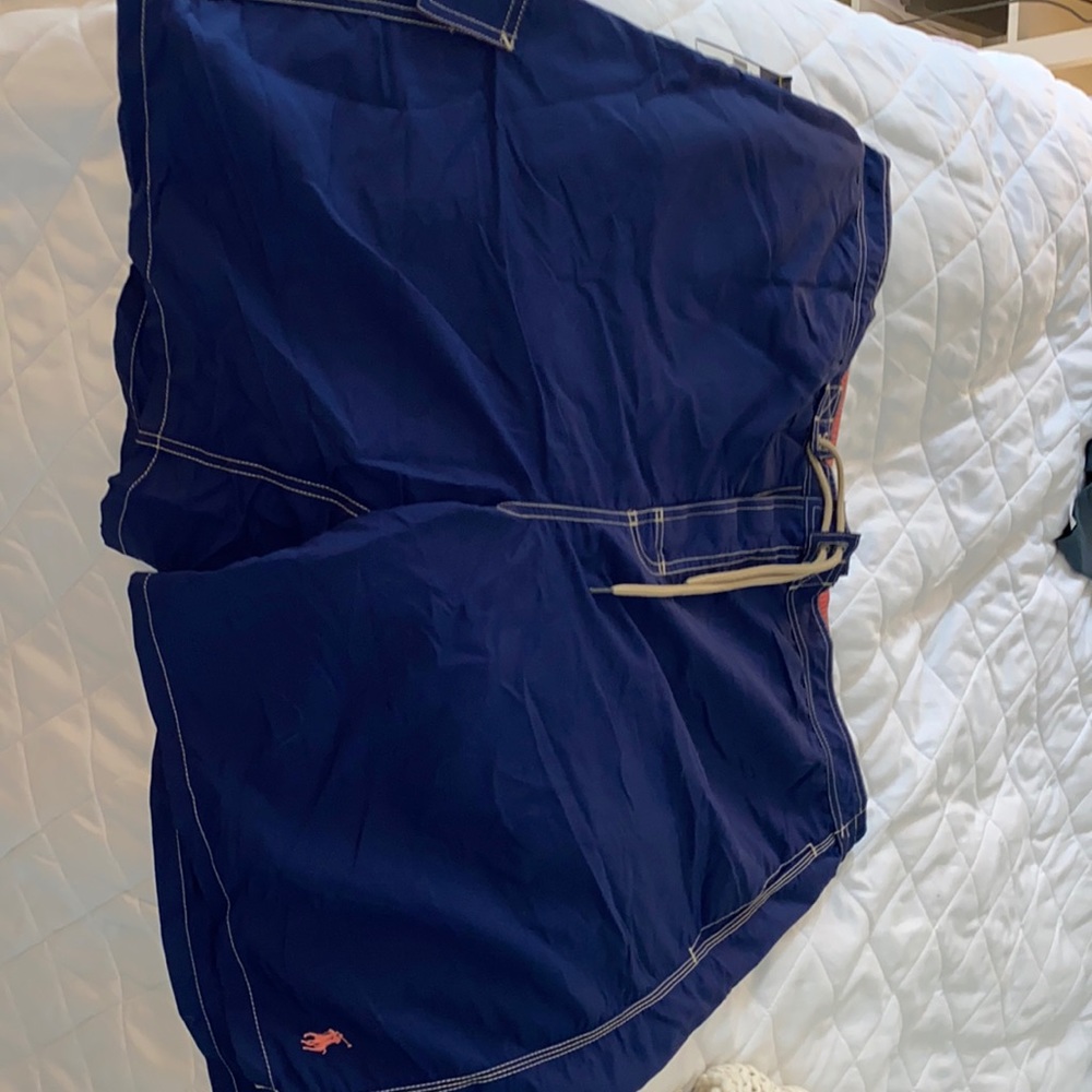Selling navy Ralph Lauren men’s swim trunks!!